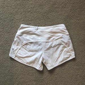 Lululemon White Speed-Up Shorts